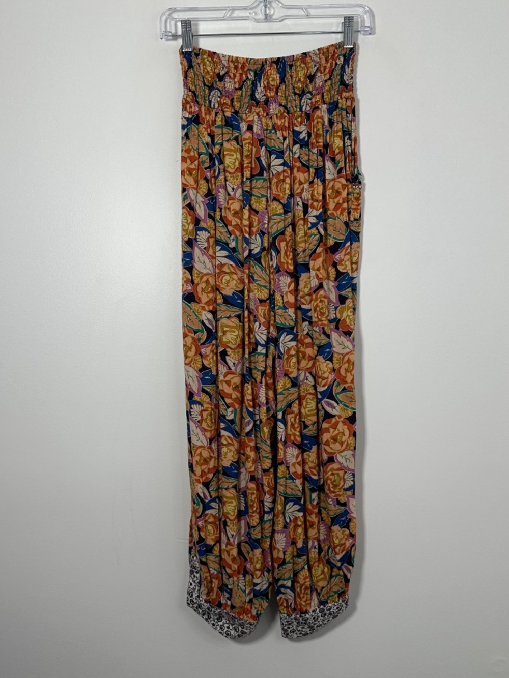 Anthropologie Womens Small Shari Harem Pants Multicolor FloralPrint Boho Cottage - Picture 4 of 12